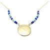 [P9263] - Gold Plated 'Boho' Necklace Blue Gold - 14 Mm