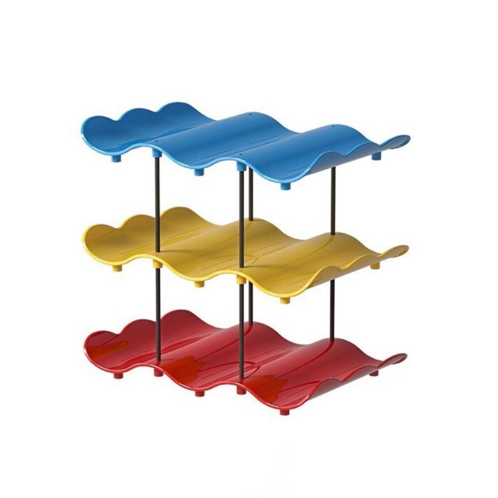 Anti-Fall Cup Storage Rack Large Capacity Water Cup Holder Wavy Multi-layer Finishing Rack Pantry
