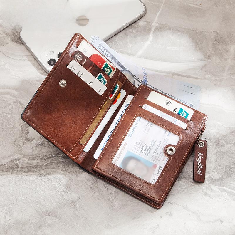 Мужская сумка-кошелек из искусственной кожи на молнии с цепочкой: Кошелек для карт и монет