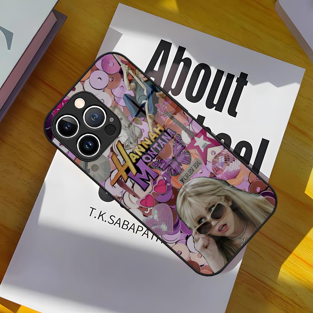 H-Hannah Montana Чехол для телефона Стеклянная крышка Для IPhone 17 15 Pro Max 14 Pro 16 12 11 13 Mini X XR XS 8 7 Plus SE