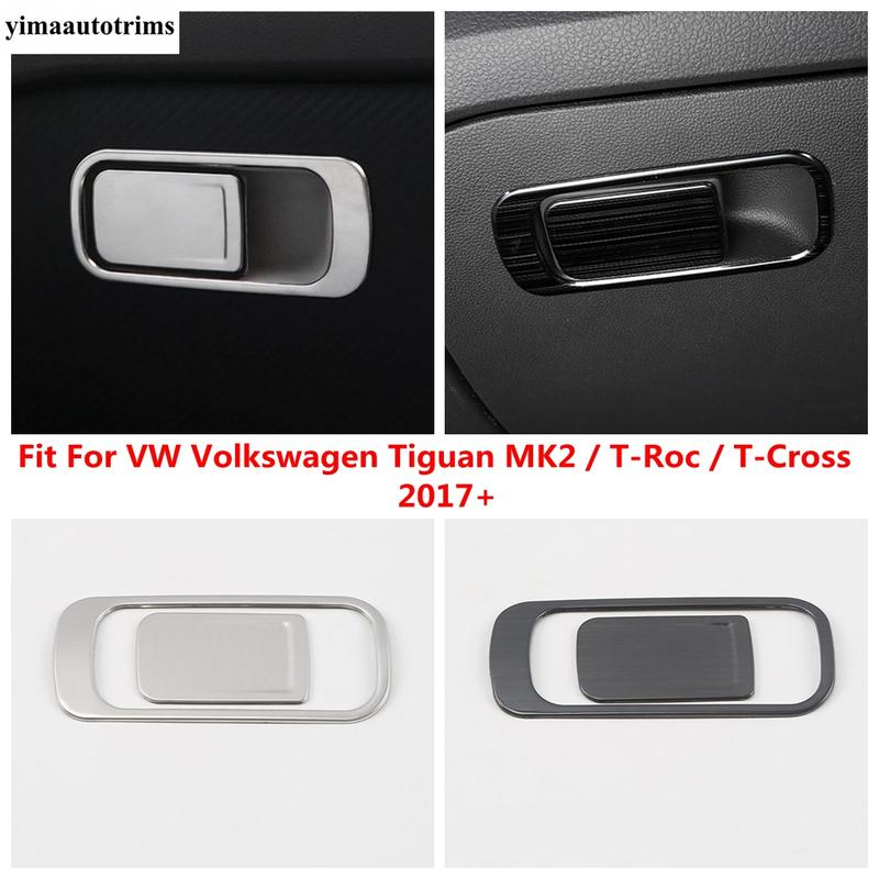 Отделка крышки переключателя перчаточного ящика для хранения для VW Volkswagen Tiguan MK2 / T-Roc / T-Cross 2017 - аксессуары из нержавеющей стали