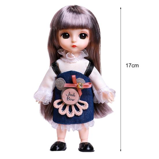 Игрушка для кукол 6 дюймов Изысканный Прост в уходе Удобный на ощупь 44204 Кукла с большими глазами для развлечений
