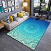 Gradient Blue Mandala Pattern Carpet, Living Room Decorative Rug Suitable for Use As an Anti-slip for Living Room Bedroom Sofas