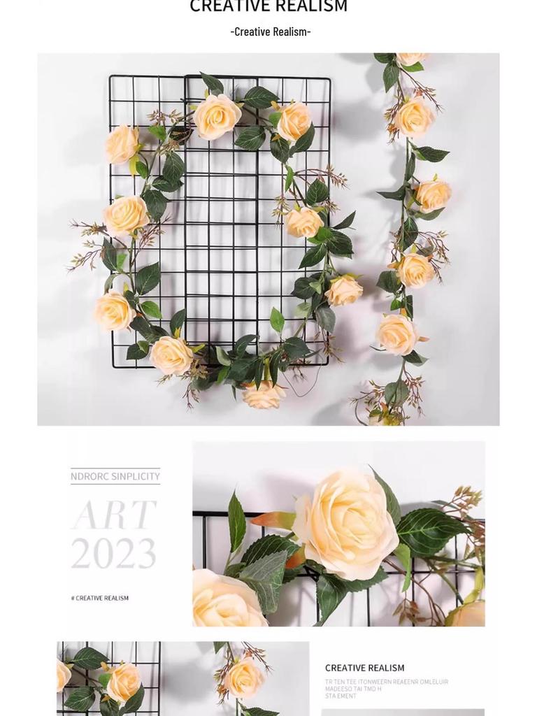 Artificial Rose Vine for Pipe and Wire Decoration