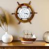 Time's Wall Clock | Nautical Pirate's Ship Wheel | Premium Craft Gift (12 Inches)