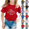 Christmas Day Toddler Girl Boy T-Shirts Kids Top Boys And Girls Printed Short Sleeved T-shirt