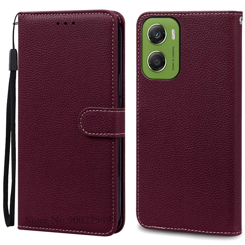Чехол-бумажник с откидной крышкой из кожи для Motorola G06 Чехол-книжка для Motorola Moto G06 Чехол для телефона Motorola Moto G06 Power Fundas