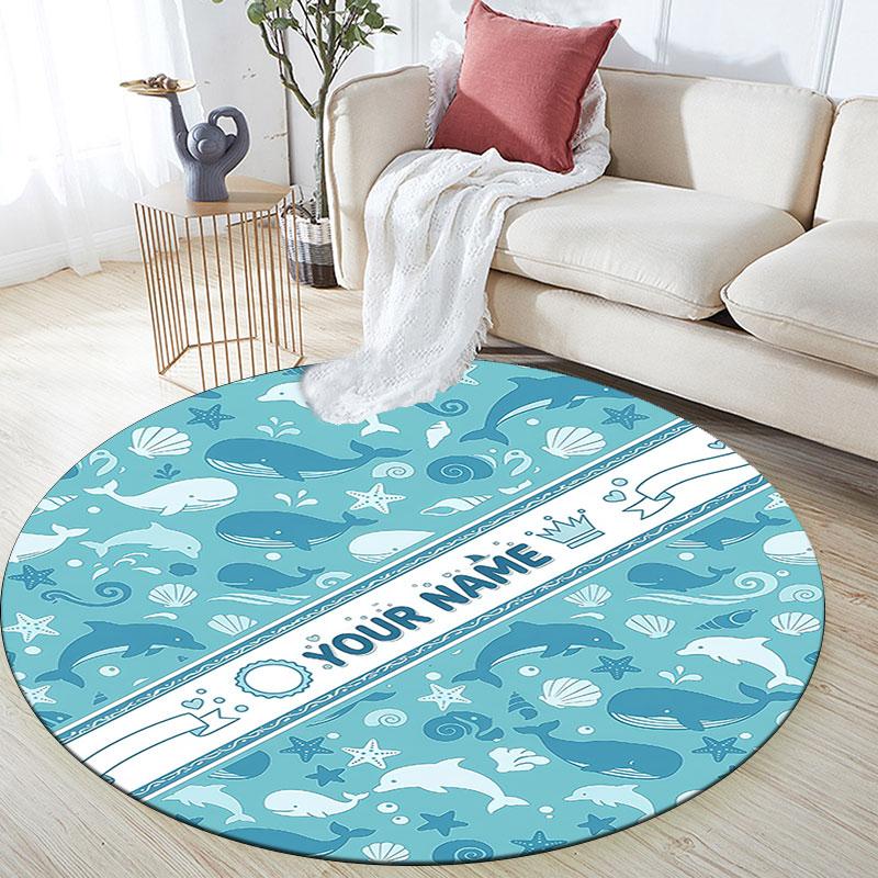 Custom Name,Cartoon Theme Pattern Series pattern round rug,Carpet Rug for Living Room Bedroom Playroom ,Non-slip Floor Mat,Holiday Gifts and Birthday
