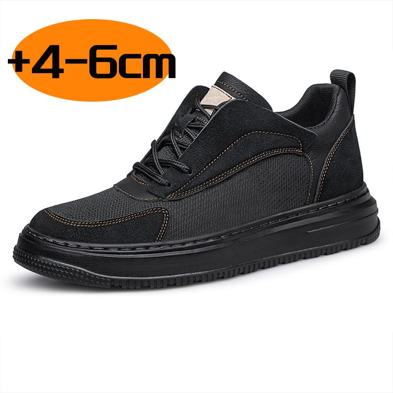 Повседневная обувь из натуральной кожи для мужчин, удобные кроссовки для ходьбы, легкие вулканизированные туфли с толстой подошвой, мужская обувь для скейтбординга