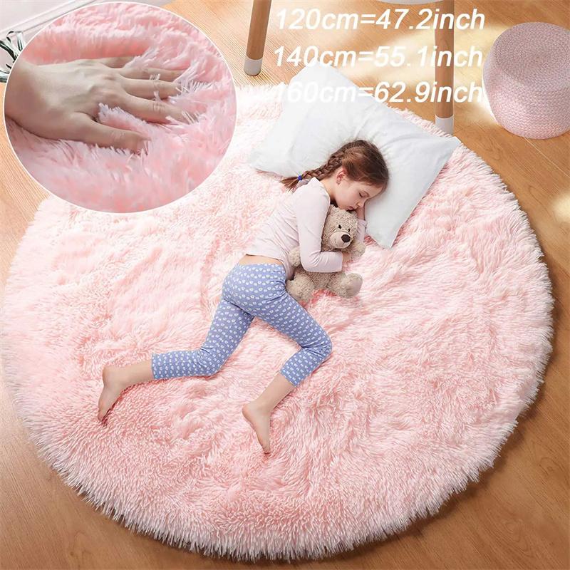 Plush Carpets Fluffy Ultra Soft Indoor Modern Area Rugs Living Room Play Mats Fluffy Round Rugs For Girls Bedroom