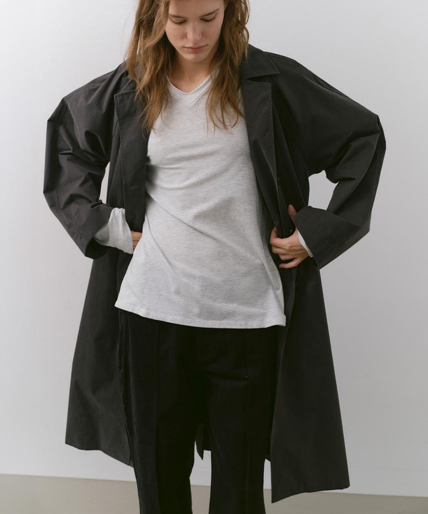 CACELE Panel Front Trench Coat, Charcoal