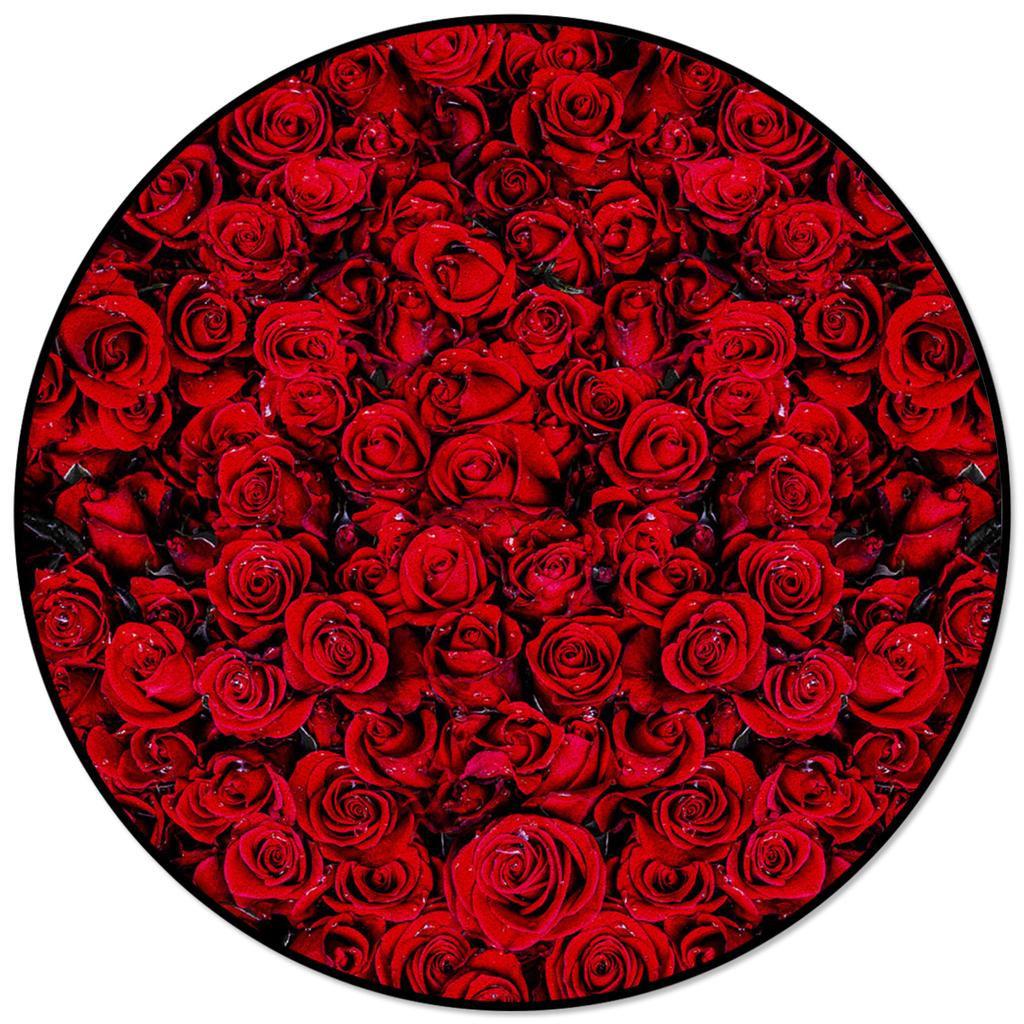 Круглый ковер с красной розой и цветами, красивый принт в виде лебедя, нескользящий круглый ковер, коврики для пола, спальня, гостиная, украшение для дома