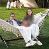 Double Macrame Hammock Two Person Swing Bed  for Beach Yard Bedroom Patio