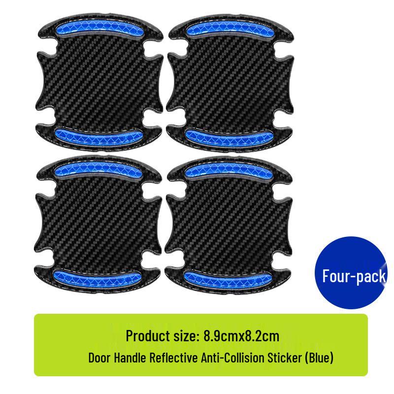 Car Door Anti-Collision Carbon Fiber Texture Reflective Protection Sticker
