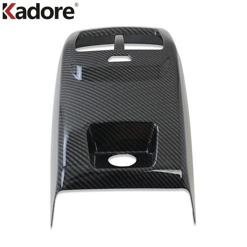 For Ford Focus Carbon Fiber Car Armrest Rear Air Condition Vent Outlet Cover Trim Interior Accessories