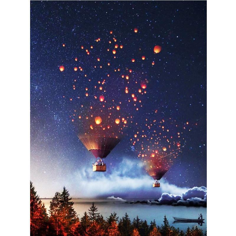 5D DIY Алмазная картина Луна Вид Алмазная вышивка Набор для вышивки крестом Полный горный хрусталь Мозаика Домашний декор