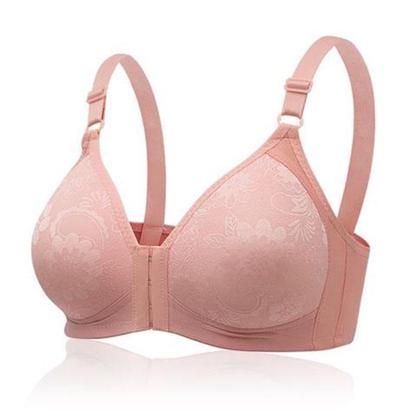 Sexy Breathable Thin Underwear Underwear Women's Jacquard Bra Front Buckle Large Size Bra