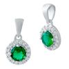 Silver Pendant with Emerald Nano 0.4ct (1940259)