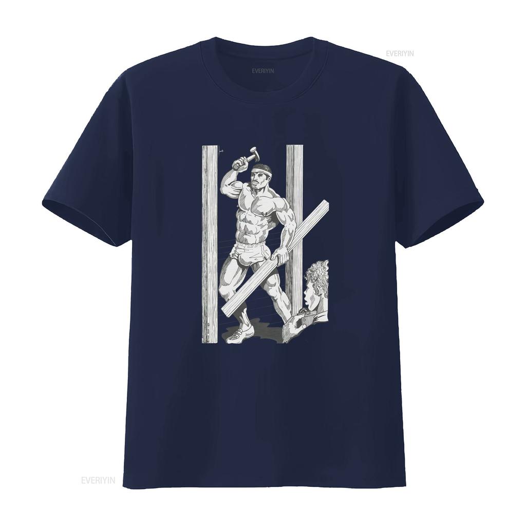 Torro The Hun Gay Leather Unisexs Cotton Crew T Shirt Design A La Tom Of Finland Vintage Washed Top For Everyday Wear Slightly