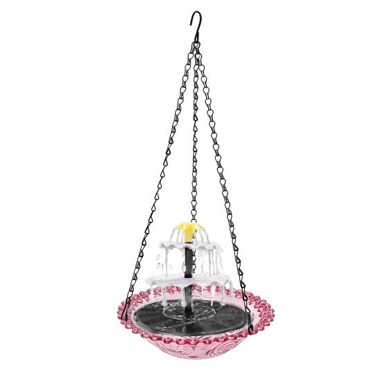 Yousheng Solar Bird Bath Fountain, 3-Tier Cascading Fountain Hanging Bird Bath, Solar Powered Outdoor Hummingbird Bath Fountain, for Garden Backyard