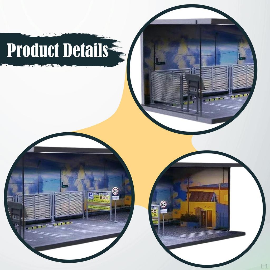 Диорама «Парковка», настольное украшение, масштаб 1/64, миниатюрная сцена здания для автолюбителей