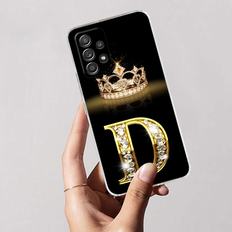 Прозрачный чехол для телефона Samsung Galaxy A56 A57 A37 A55 A54 A36 A35 A26 A25 A16 A17 A07 A52 A34 A73 A53 Чехол Буквы G F V H D P C B