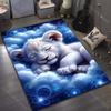 In The Novel Sleeping In The Clouds Print Carpet for Bedroom Living Room Bedside Sofa Floor Mat Modern Home Decor Area Rug