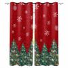 Christmas Tree Lights Bows Stars Snowflakes Blackout Curtains For Living Room Bedroom Window Treatment Blinds Kitchen Drapes