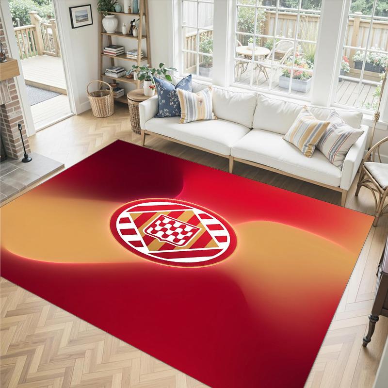Дизайн Girona FC Кристальный Велюровый Ковер Уютный Не?Нескользящий ковер с принтом для спальни, гостиной, прихожей