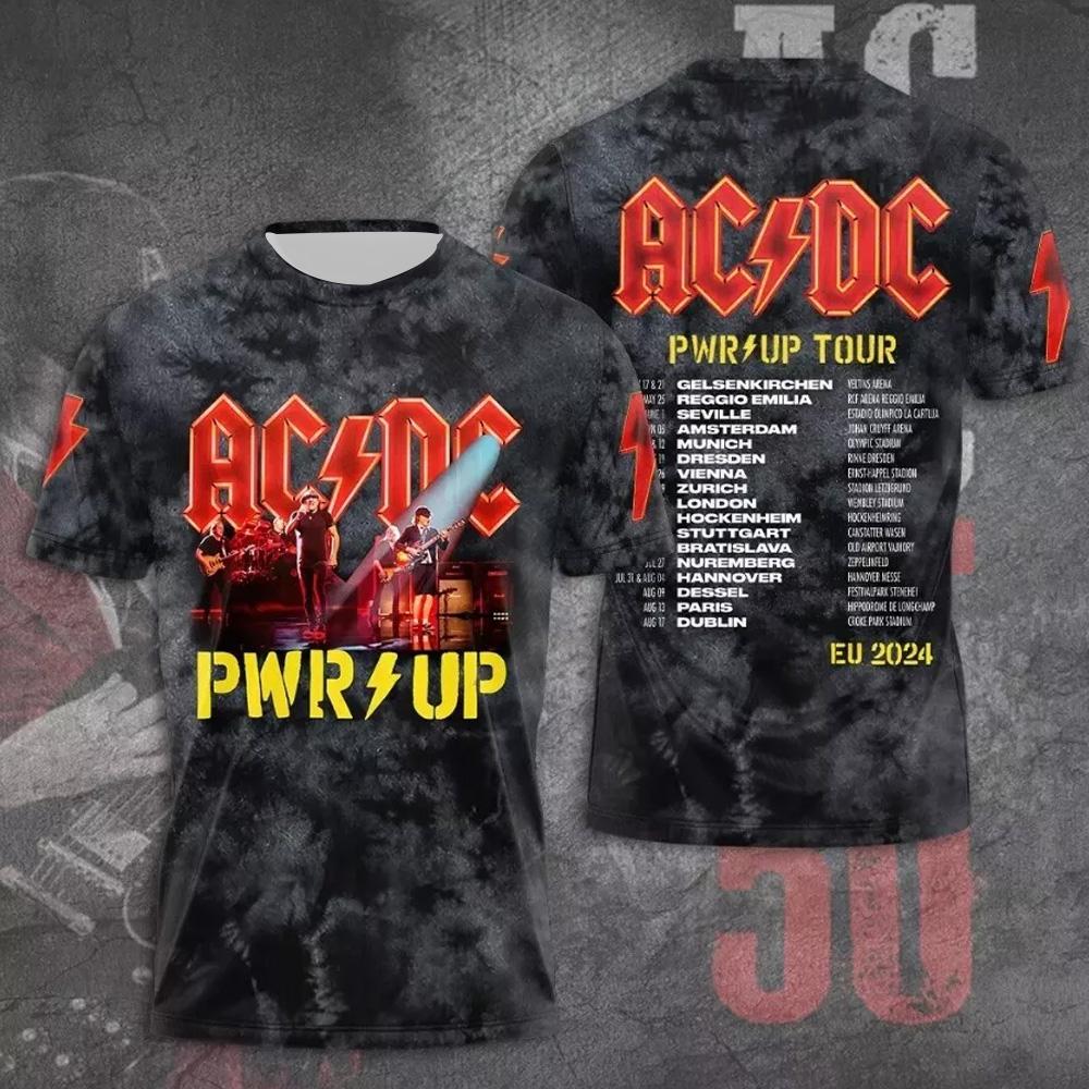Летняя мужская одежда, футболка с рок-группой AC/DC, 3D-принт, детские футболки с коротким рукавом для мальчиков, модные повседневные рубашки с круглым вырезом в стиле хип-хоп