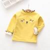 Girls Plus Fleece Sweater Bottoming Shirt Autumn and Winter Round Neck Cute All-match Warm Shirt