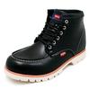 Waterproof Work Short Moccasin Boots with Moc PU EDM8700 Size Men's Boots, Toe, Leather, Non-Slip, Men's Shoes, Black, 25.0cm