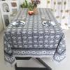 Black Floral Hand-Block Minimalist Forest Tablecloth, Rustic Waterproof Table Cloth, Dining Table Cover Farmhouse Party Home Kitchen Custom