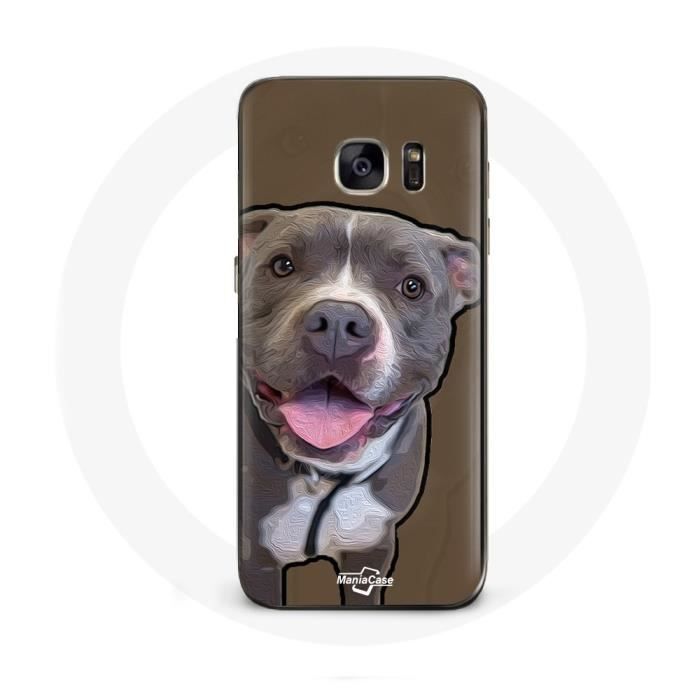 Samsung Galaxy S7 Case Pitbull Dog White Gray