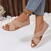 Women's Sandals Summer Selling Open Toe Flat Anti-Slip Sandals Fashion Round Toe Shallow Mouth Slip-on Women's Bag Heel Slippers