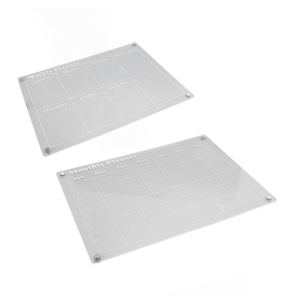 Monthly and Weekly Planning Board Set Clear Acrylic Dry Erase Board Schedule List Planner Calendar with 3 Color Pens