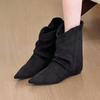 Flats Women Ankle Boots Pointed Toe Suede Shoes Cozy Winter Woman Boots 2025 New Casual Cozy Chelsea Botas Para Mujer