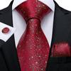 Christmas Tie For Men Festival Pattern Necktie and Pocket Square Tie Set