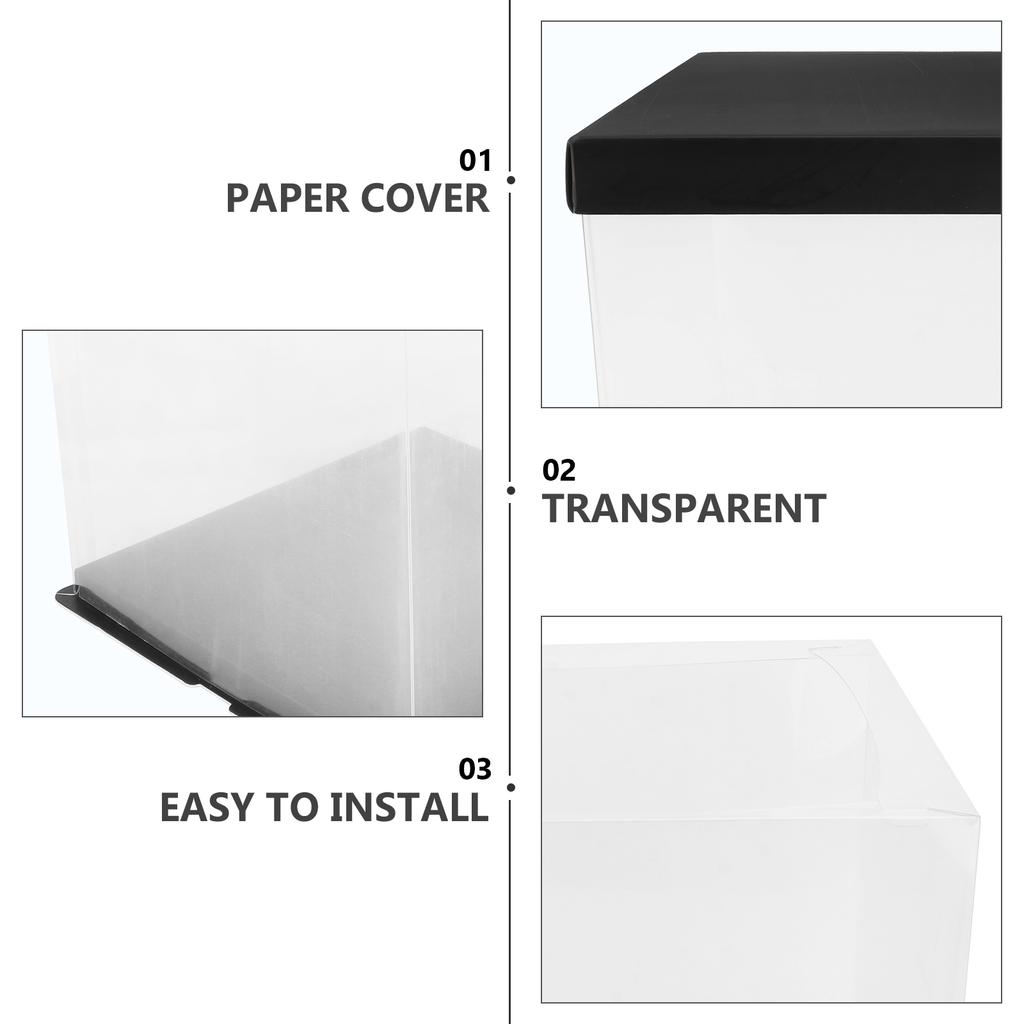 Прозрачная коробка для торта, упаковка для еды на день рождения, квадратный контейнер для хранения, композитная бумага для выпечки