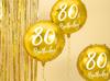 80th Birthday Foil Balloon, Gold, Diameter 45cm