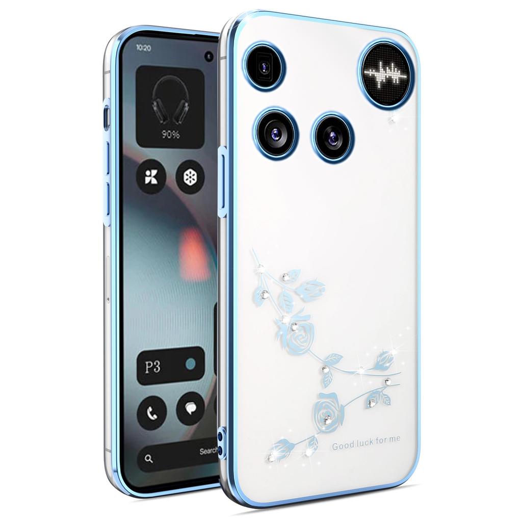 Ни за что Телефон (3) Чехол для 5G с цветочным декором из стразов, ТПУ чехол для телефона