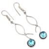 Swiss Blue Quartz Gemstone Gift For Her Silver Jewelry Earrings 1.5''