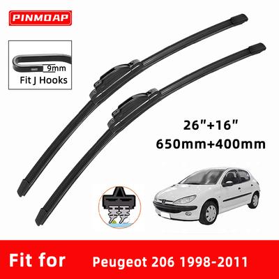 Автомобильные дворники двойные резиновые для Peugeot 206 1998-2011 Передние щетки Резак Автомобильные детали Аксессуары Стеклоочистители Изнашиваемые детали