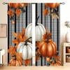 2 шт. - Шторы с принтом осеннего тыквенного узора в стиле фермерского дома, Украшения для окон, Домашние украшения, Украшения для комнаты