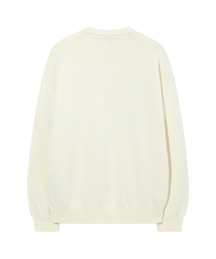 COVERNAT Spray Arch Logo Crewneck Knit Ivory