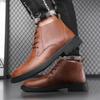 Новые осенне-зимние мужские ботинки Минималистичный стиль джентльмена Офис и досуг деловой взрослый Высокие кожаные туфли Платье