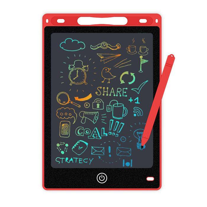 Tablette d'écriture électronique - 12 pouces - LCD effaçable - portable - Rouge