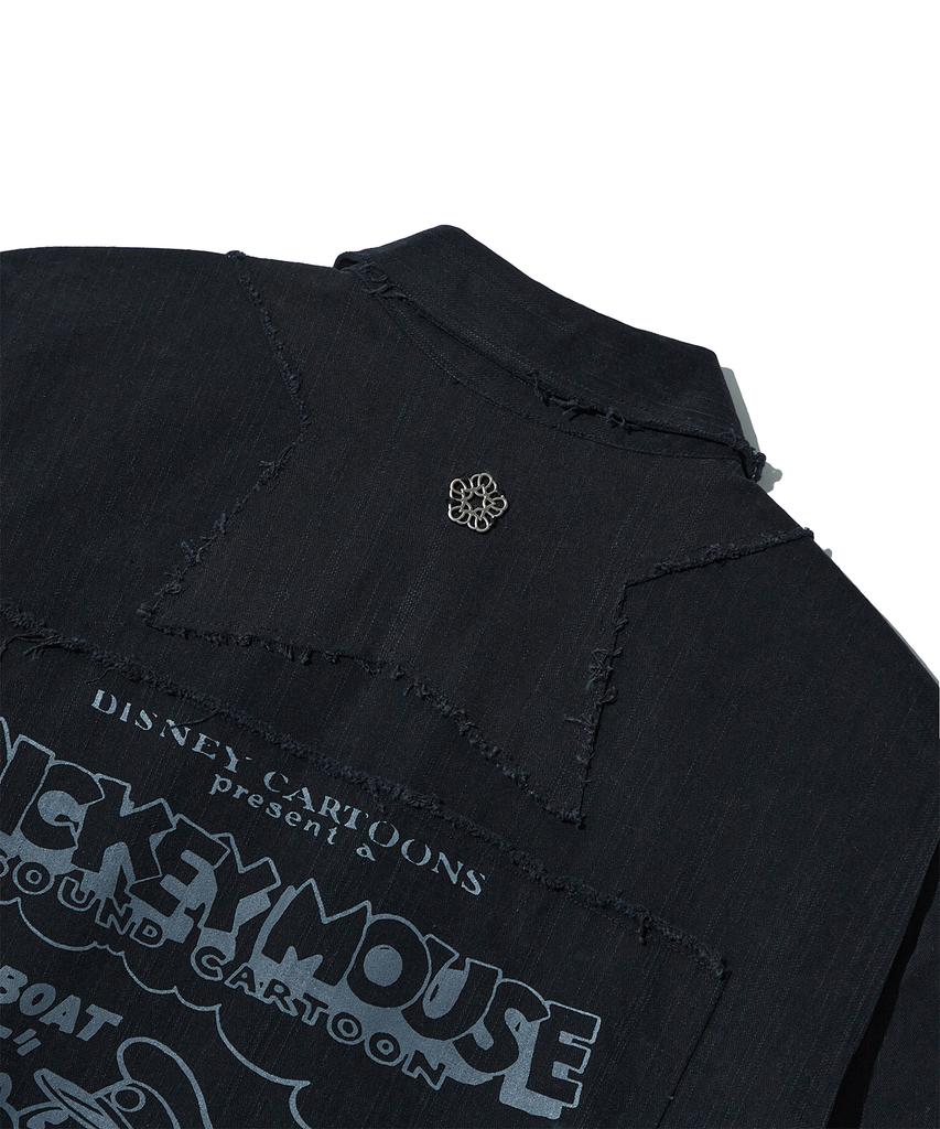 ULKIN [Disney] Oversized Patchwork Shirt_Black