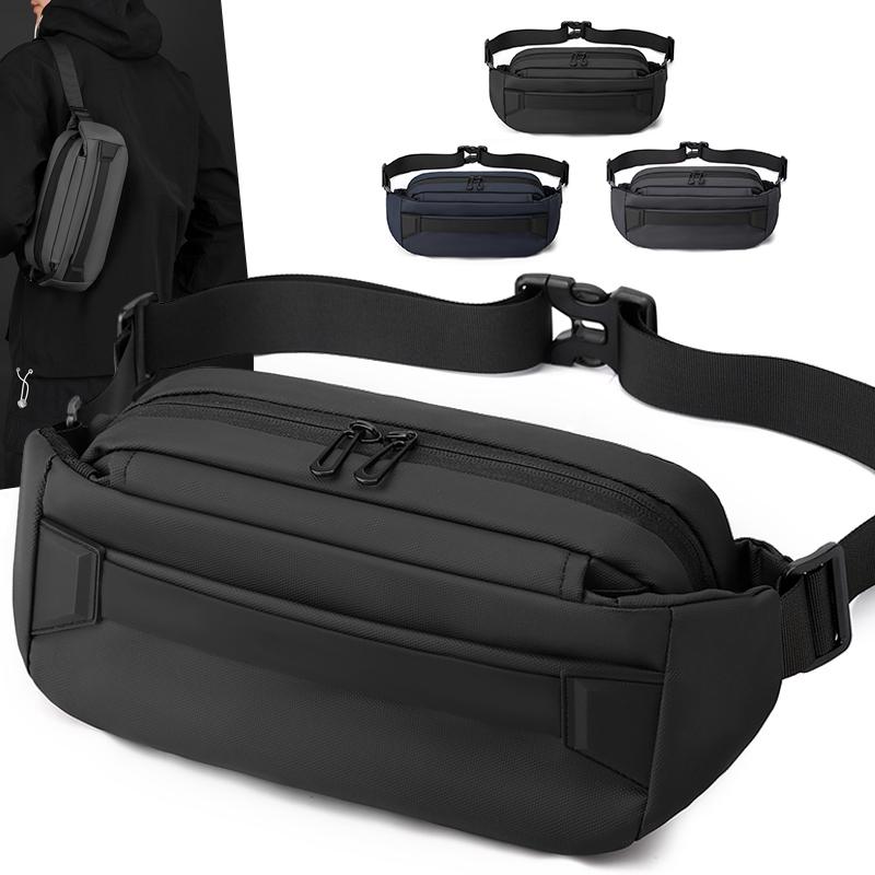 Мужская нагрудная сумка, большая вместимость, поясная сумка, многофункциональная сумка через плечо с магнитной застежкой