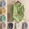 Women's Fashion Family Prined Round Neck Short Sleeve T-shirt Casual Cotton Linen Graphic Shirt Leisure Loose Summer Blouse Tops